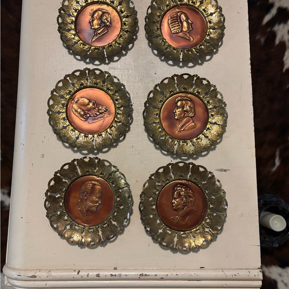 Vintage Bronze and Gold Decorative Wall Plaques